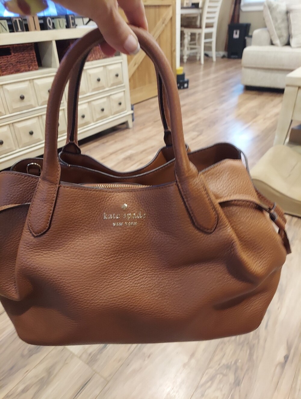Kate Spade Large Dumpling Gingerbread Satchel Bag Missing Shoulder Strap 5 Dept.